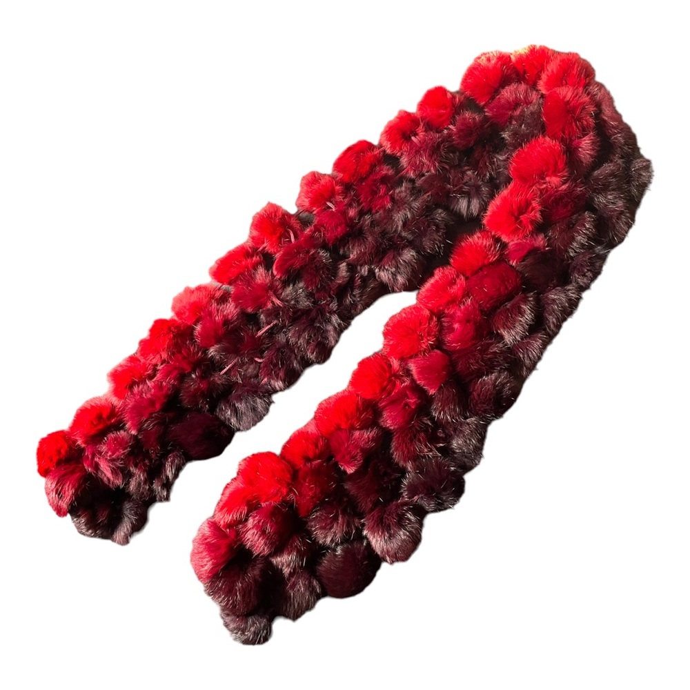 Vintage Oxblood Fur Scarf